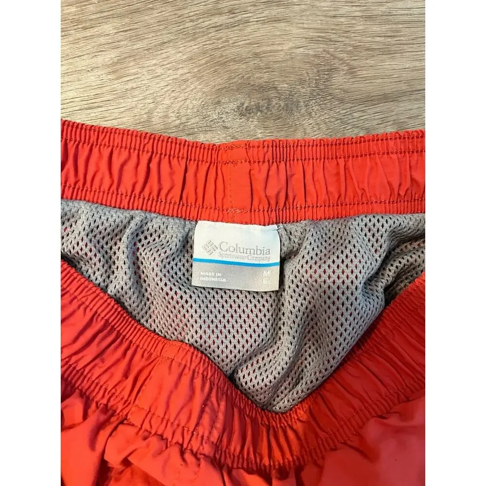 Columbia Men's Red Dri Fit shorts Size M Elastic Waist Mesh Lined 0015 - Picture 7 of 9